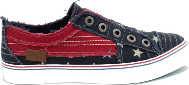 Women's Play Sneakers In Navy/red
