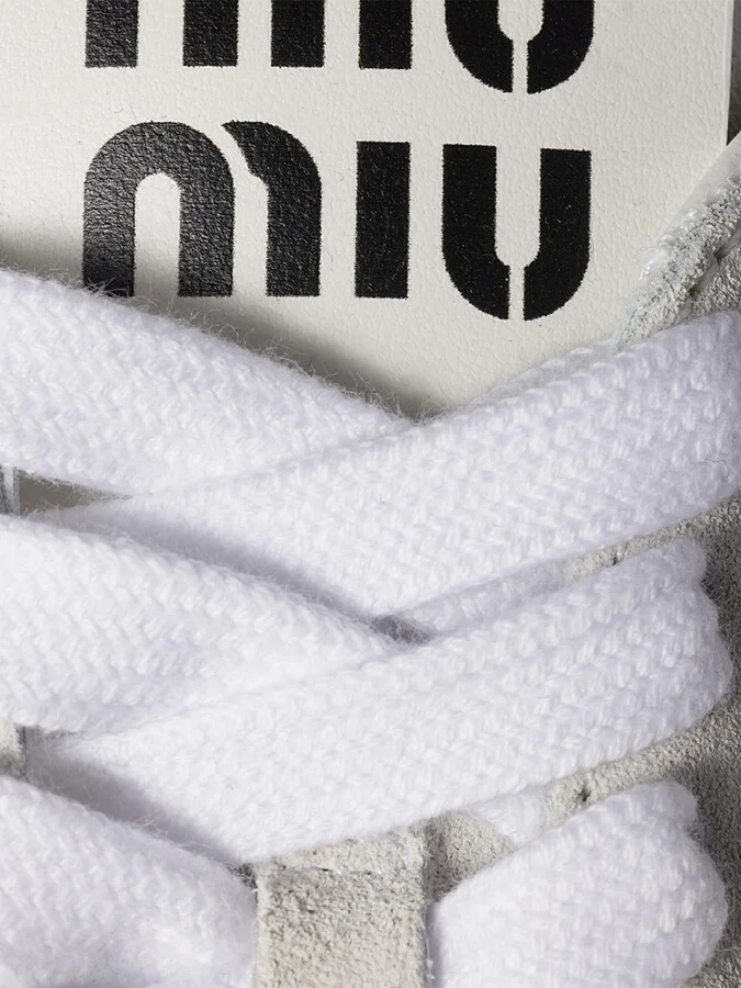Women's Plume Mesh and Suede Sneakers - White - Size 6 - Image 3