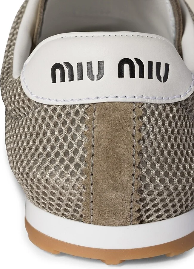 Women's Plume Mesh and Suede Sneakers - White - Size 6 - Image 5