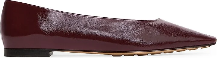 Women's Pointed-Toe Patent Leather Ballet Flats - Barolo - Size 6