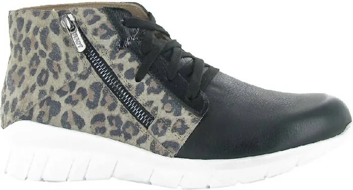 Women's Polaris Leather In Soft Black Leather/cheetah/black Lustre