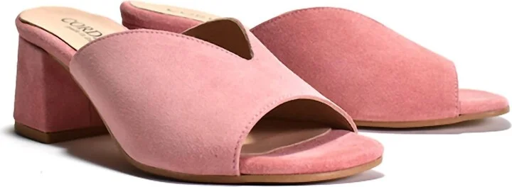 Women's Pollie Slip On Suede Mule Sandal In Rose Suede