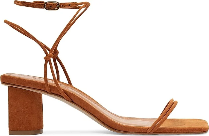 Women's Pompeii 63MM Suede Block-Heel Sandals - Cuoio Brown - Size 7