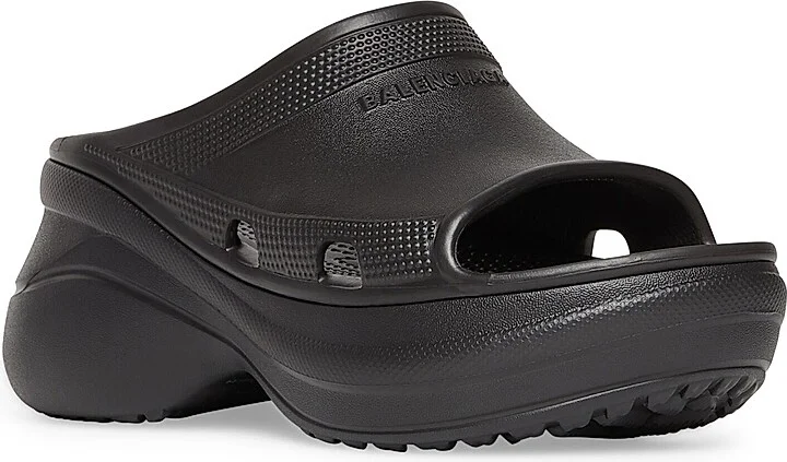 Women's Pool Crocs Slide Sandals - Black - Size 5 - Image 2