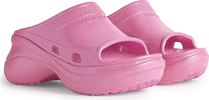Women's Pool Crocs Slide Sandals - Pink - Size 6 - Image 2