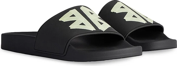 Women's Pool Slide Sandals - Black - Size 5 - Image 2
