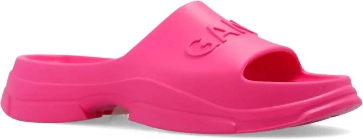Women's Pool Slide Sandals In Shocking Pink