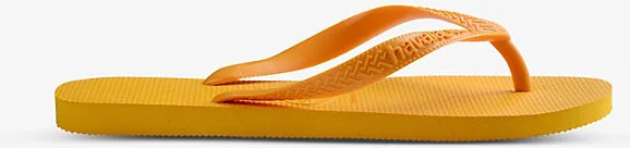 Womens Pop Yellow Top Rubber Flip Flops 1/2