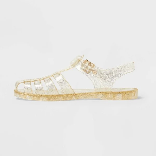 Women's Poppy Ankle Strap Jelly Sandals - Wild Fable™ Light Gold : Adjustable Buckle, Closed Round Toe, Textured Outsole - Image 2