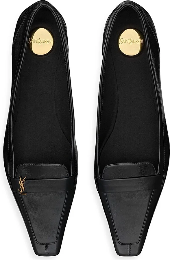 Women's Poppy Ballerinas in Smooth Leather - Black - Size 5 - Image 3
