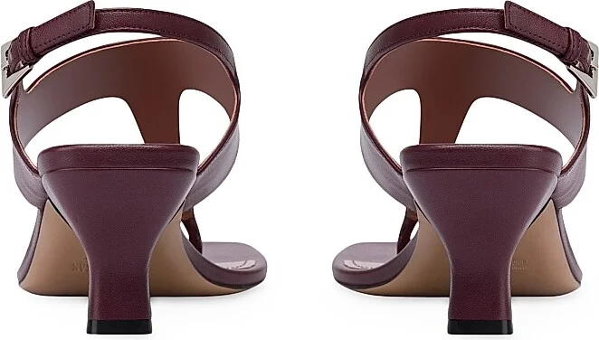Women's Portofino 55MM Leather T-Strap Sandals - Rouge Noir - Size 7 - Image 3