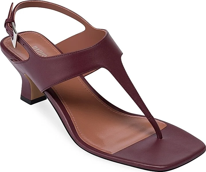 Women's Portofino 55MM Leather T-Strap Sandals - Rouge Noir - Size 7 - Image 5