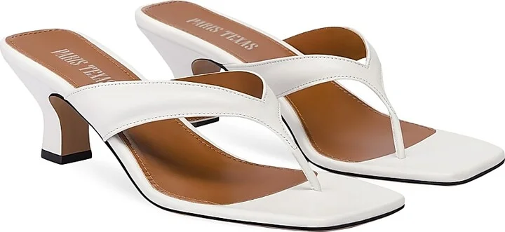 Women's Portofino 55MM Leather Thong Mules - White - Size 7 - Image 2