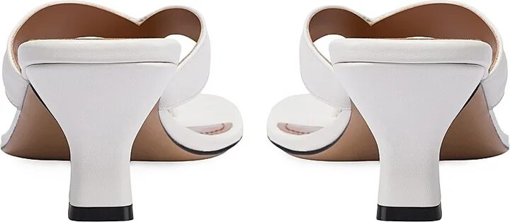 Women's Portofino 55MM Leather Thong Mules - White - Size 7 - Image 4