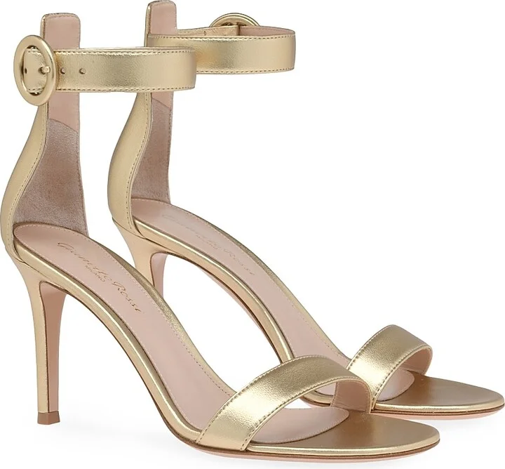 Women's Portofino 85MM Metallic Leather Sandals - Mekong - Size 5 - Image 2