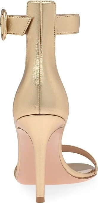 Women's Portofino 85MM Metallic Leather Sandals - Mekong - Size 5 - Image 3