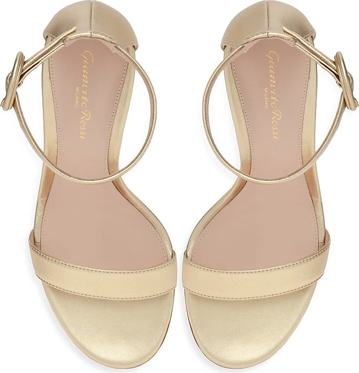 Women's Portofino 85MM Metallic Leather Sandals - Mekong - Size 5 - Image 4