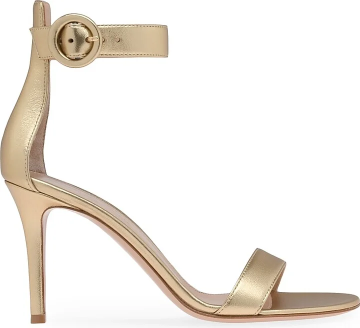 Women's Portofino 85MM Metallic Leather Sandals - Mekong - Size 5