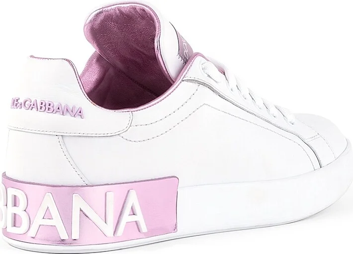 Women's Portofino Leather Sneakers - Bianco Rosa - Size 5 - Image 3