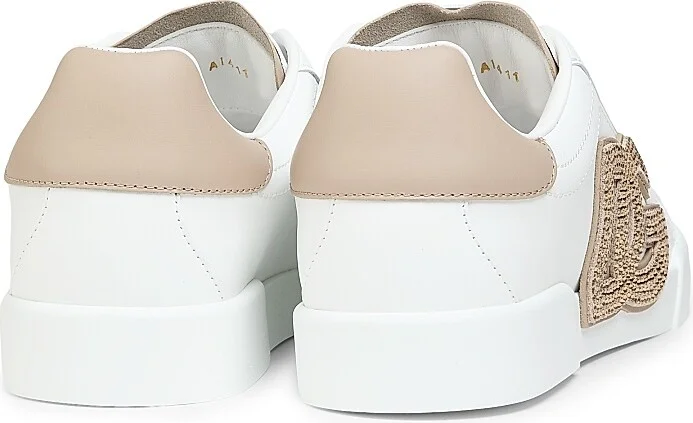 Women's Portofino Leather Sneakers - Bianco Taupe - Size 5 - Image 3