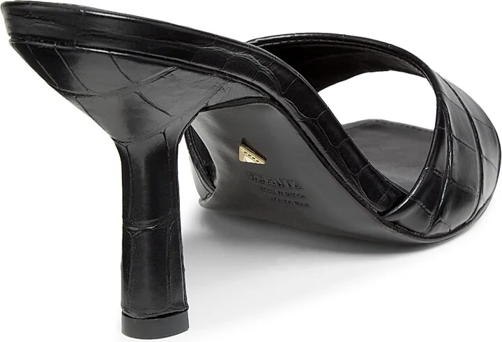 Women's Posseni 90MM Embossed Leather Sandals - Black - Size 5 - Image 3