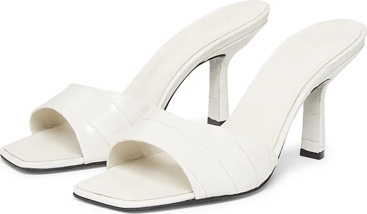 Women's Posseni 90MM Embossed Leather Sandals - Pearl - Size 5 - Image 2