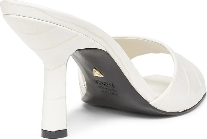 Women's Posseni 90MM Embossed Leather Sandals - Pearl - Size 5 - Image 3