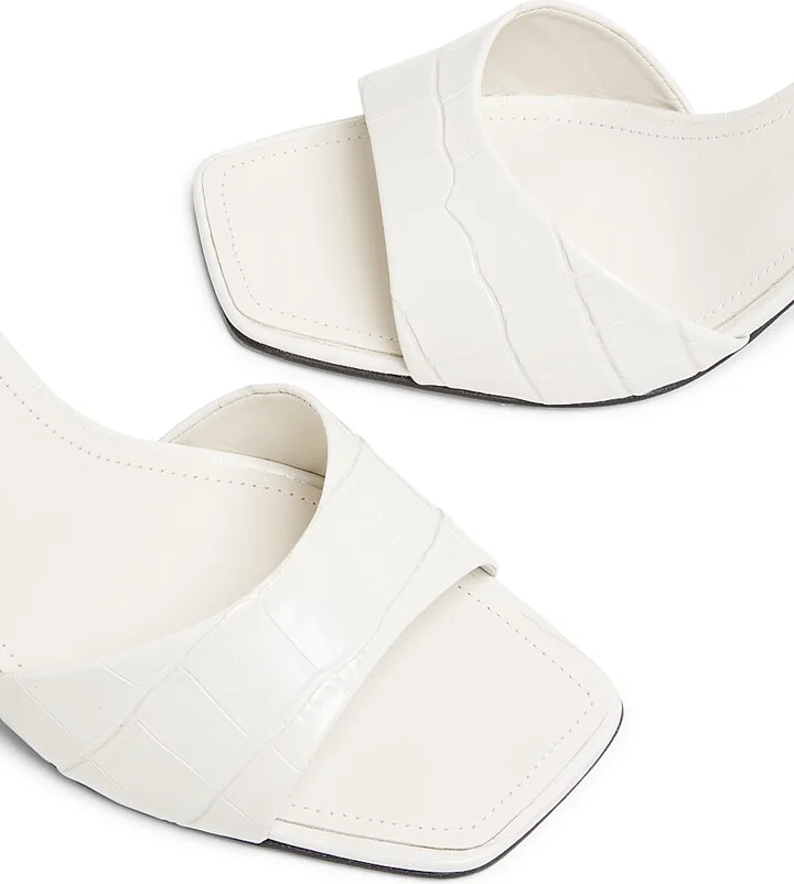 Women's Posseni 90MM Embossed Leather Sandals - Pearl - Size 5 - Image 5