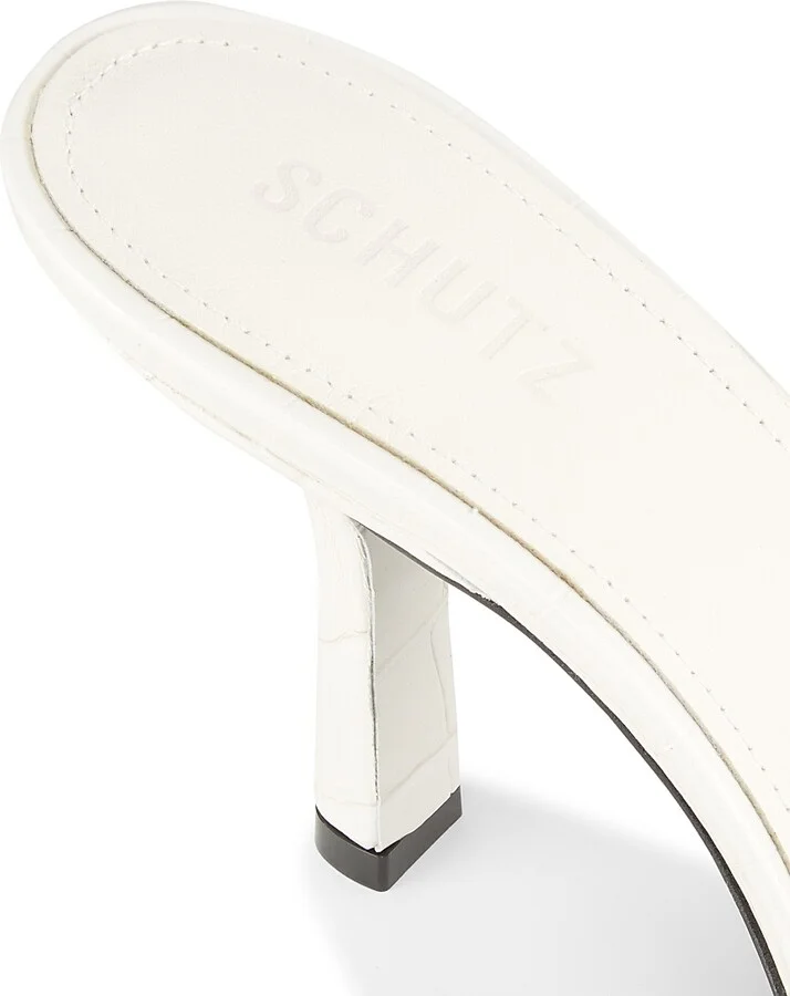 Women's Posseni 90MM Embossed Leather Sandals - Pearl - Size 5 - Image 6