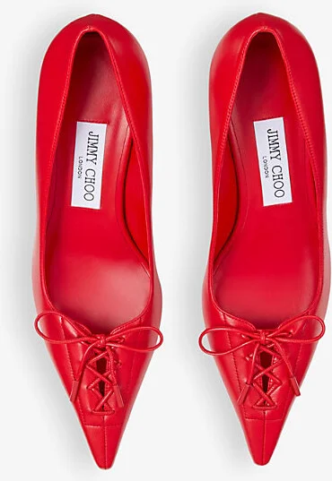 Womens Postbox Red Scarlett 50 Leather Courts Eur 37.5 / 4.5 Uk Women - Image 2