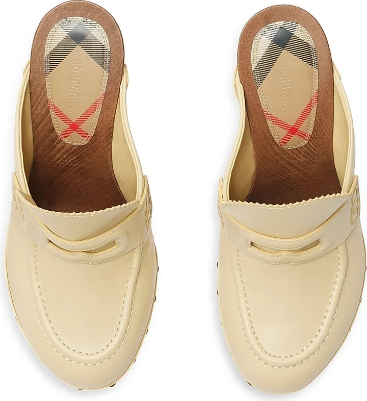 Women's Potter 75MM Leather Studded Clogs - Bake - Size 7 - Image 4