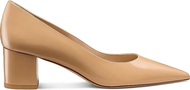 Women's Power 50MM Leather Block-Heel Pumps - Adobe - Size 10