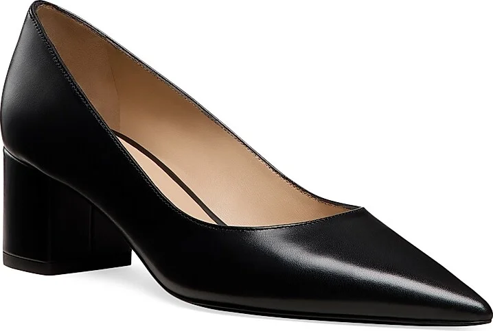Women's Power 50MM Leather Block-Heel Pumps - Black - Size 10 - Image 2