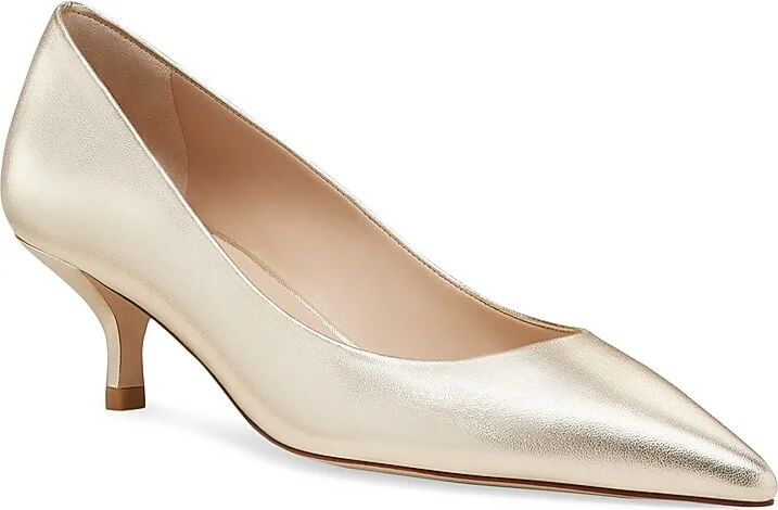 Women's Power 50MM Metallic Leather Pumps - Light Gold - Size 10 - Image 2