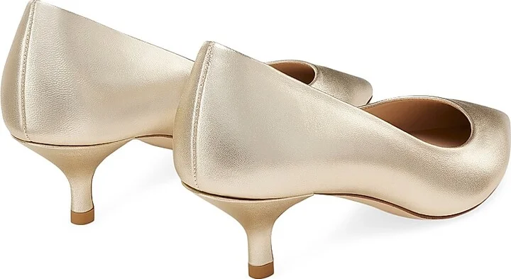 Women's Power 50MM Metallic Leather Pumps - Light Gold - Size 10 - Image 3