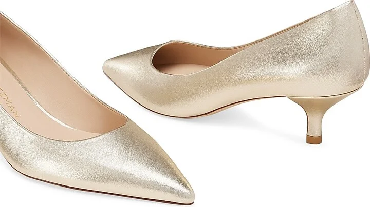 Women's Power 50MM Metallic Leather Pumps - Light Gold - Size 10 - Image 4