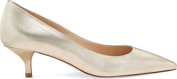 Women's Power 50MM Metallic Leather Pumps - Light Gold - Size 10