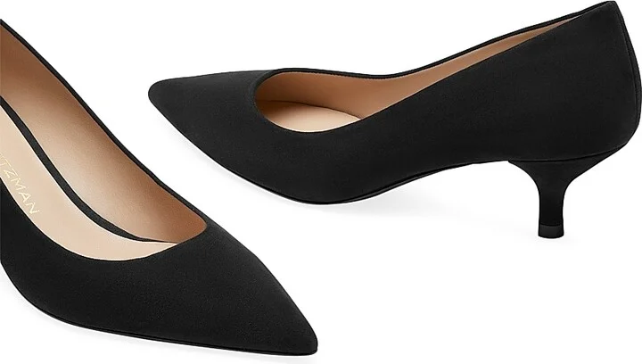 Women's Power 50MM Suede Kitten-Heel Pumps - Black - Size 5 - Image 4