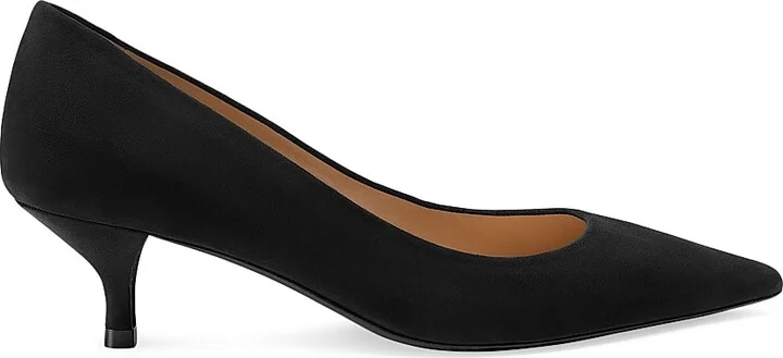 Women's Power 50MM Suede Kitten-Heel Pumps - Black - Size 5