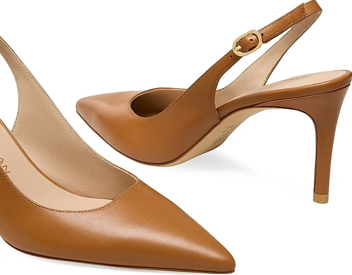 Women's Power 75MM Leather Slingback Pumps - Macchiato - Size 6 - Image 4