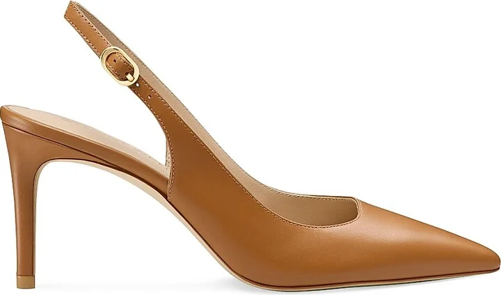 Women's Power 75MM Leather Slingback Pumps - Macchiato - Size 6