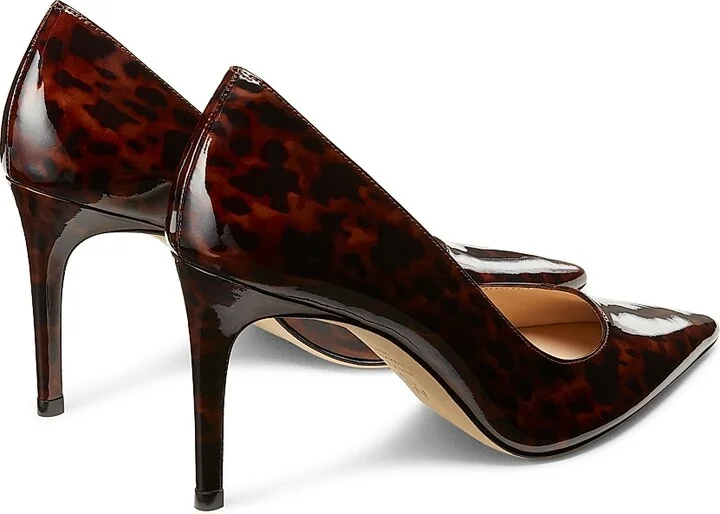 Women's Power 85MM Tortoiseshell Patent Leather Pumps - Dark Brown - Size 10 - Image 3