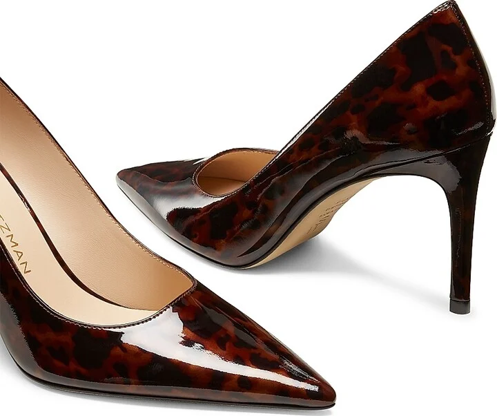 Women's Power 85MM Tortoiseshell Patent Leather Pumps - Dark Brown - Size 10 - Image 4