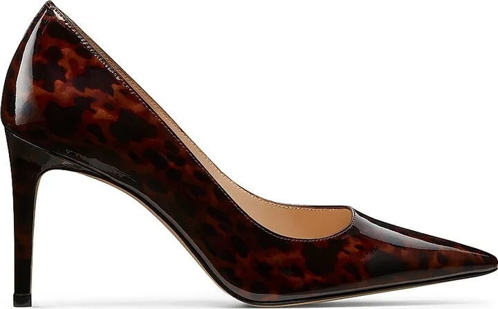 Women's Power 85MM Tortoiseshell Patent Leather Pumps - Dark Brown - Size 10