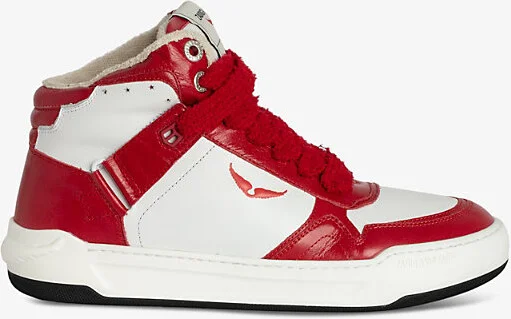 Womens Power Wings Panelled Leather High-Top Trainers Eur 36 / 3 Uk Women