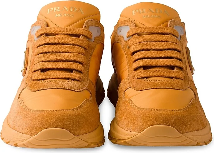 Women's Prax 2.0 Re-Nylon and Suede Sneakers - Orange - Size 4.5 - Image 4