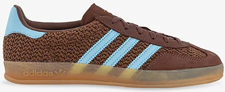 Womens Preloved Brown Clear Sky Gazelle Indoor Textured Woven and Leather Low-Top Trainers Eur 39 / 6 Uk Women
