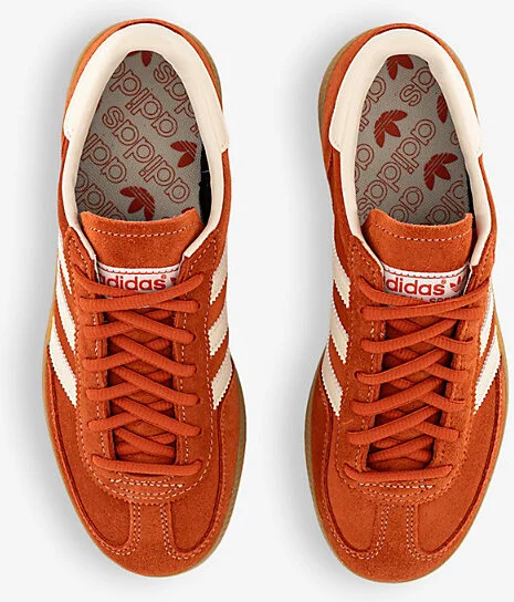 Womens Preloved Red Cream White Handball Spezial Brand-Stripe Suede Trainers Eur 39.5 / 6.5 Uk Women - Image 2