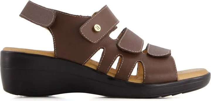 Women's Premium Comfort Wedge Fisherman Leather Sandals In Brown