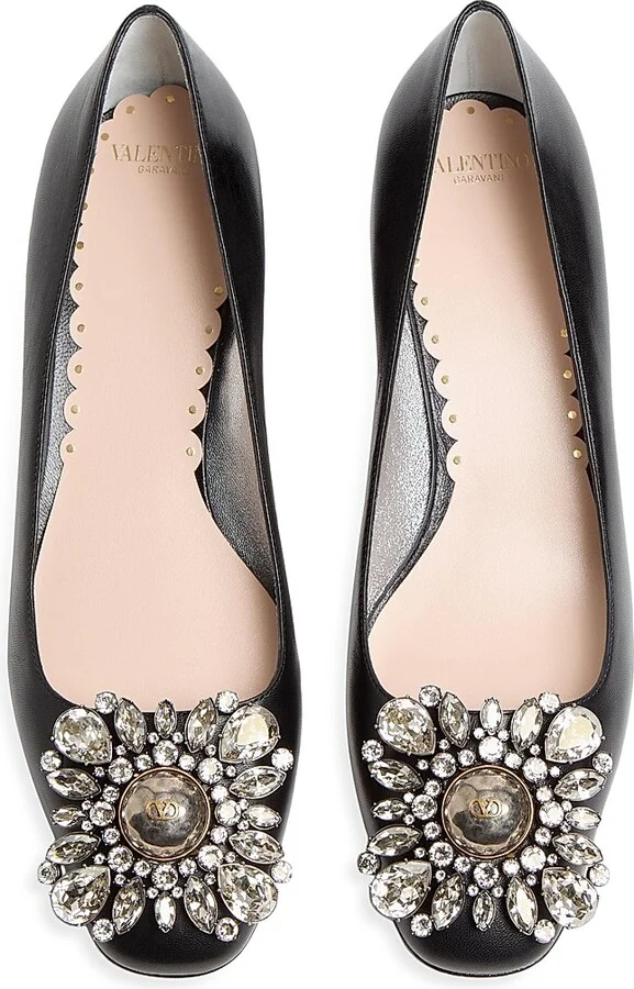 Women's Preshoes Kidskin Crystals 45MM Pumps - Black Silver - Size 7 - Image 4